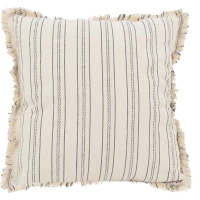 NOVÉE Yuna stripe zwart | 45 x 45 cm | kussenhoes | katoen/linnen