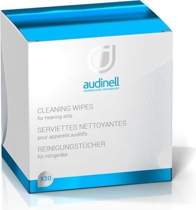 Audinell Reinigingsdoekjes 30 stuks - In losse sachets - voor hoortoestel schoonmaken - Otoplastieken - oorstukjes