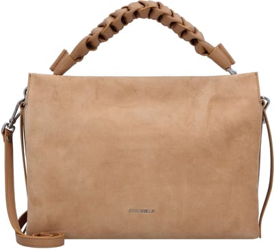 COCCINELLE Leren Schoudertas Boheme Handbag Suede Skin Lichtbruin
