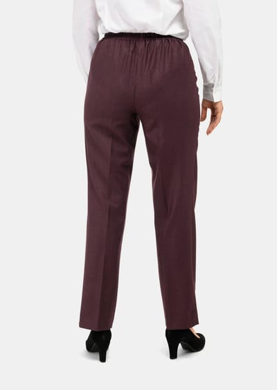 Broek van scheerwol - bordeaux / gemêl. - Gr. 54 van Goldner Fashion