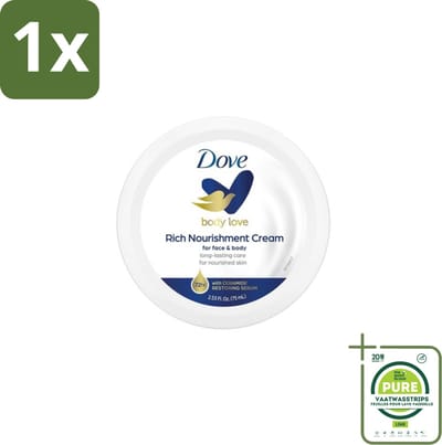 1 x Dove – Bodycrème – Rich Nourishment – 75 ml - Bodycrème - Hydratatie - Droge Huid - Voedende Crème - Huid Verzorging
