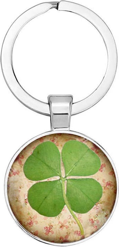 Akyol - Klavertje vier Sleutelhanger - klavertje vier - iemand die geluk nodig heeft - natuur liefhebber - verjaardagscadeau - kado - gift - geschenk - 2,5 x 2,5 CM