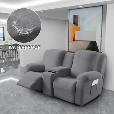8 stuks/set waterdicht 2-zits relaxbankhoezen all-inclusive loveseat middenconsole bankhoezen 2Seat Recliner cover