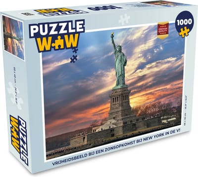 Puzzel Vrijheidsbeeld bij een zonsopkomst Bij New York in de VS - Legpuzzel - Puzzel 1000 stukjes volwassenen