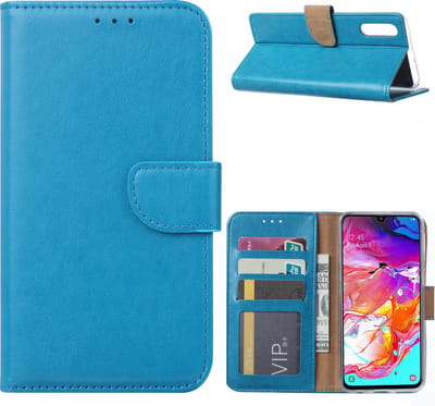 LuxeBass Hoesje geschikt voor Samsung Galaxy A70 / A70S - Bookcase Turquoise - portemonee hoesje - telefoonhoes - gsm hoes - telefoonhoesjes