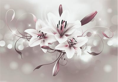 Fotobehangkoning - Behang - Vliesbehang - Fotobehang Sprankelende Bloemen - Favourite of Kings - 300 x 210 cm