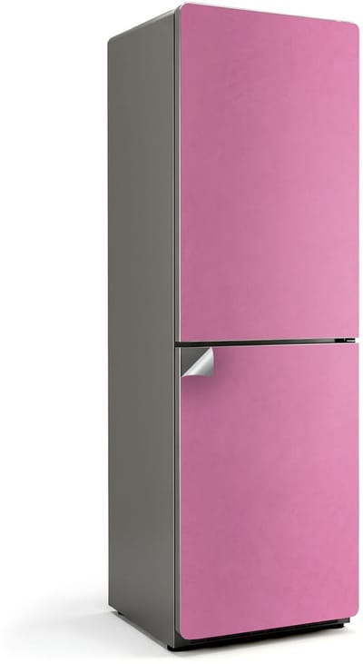 Wallfluent Koelkaststickers - pastelroze Koelkast Folie - 60 cm x 190 cm - Pastelroze Koelkaststickers - Koelkast Decoratie Stickers - Koelkast Cover - Grote Koelkast Sticker - Stijlvolle Koelkast Stickers
