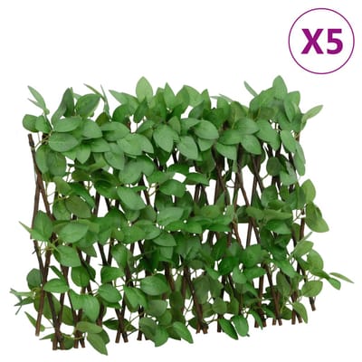 vidaXL - Kunstplant - klimop - op - latwerk - 5 - st - uittrekbaar - 180x30 - cm - groen