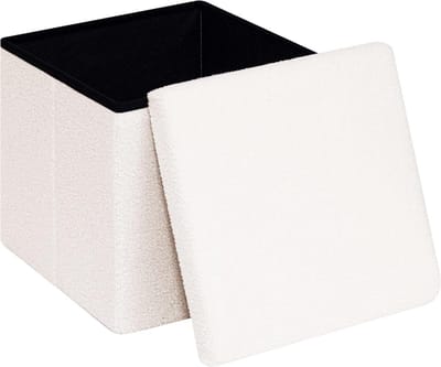 Inklapbare Opbergkubus Vierkant met Pluche Zitting voor Slaapkamer en Woonkamer
