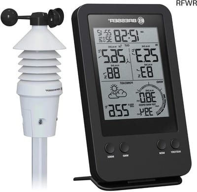 RFWR® Draadloos Weerstation met Buitensensor en Schwarz-Weiß Display