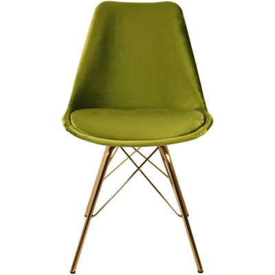 KICK® VELVET Kuipstoel Groen – Eetkamerstoel – Velvet – Goud Frame