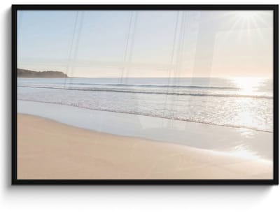 Poster in lijst - Fotolijst 120x80 cm - Posters - Zee - Zon - Zand - Posterlijst zwart - Decoratie - Wanddecoratie woonkamer - Muurdecoratie slaapkamer