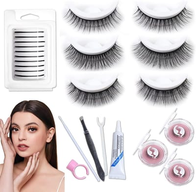 Natuurlijke Kat Oog Wimpers - Wispy Korte Herbruikbare Valse Wimpers met Zelfklevende Strips, 10 Paar voor een Supernatuurlijke Look