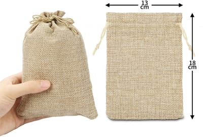 30 stuks Geschenksäckchen 13x18cm Jute zakjes, kleine zakjes om te vullen, stoffen zakjes met trekkoord, herbruikbare geschenkzakken voor sieraden, handwerk, bruiloft, verjaardag