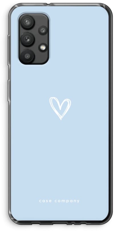 Case Company® - Hoesje geschikt voor Samsung Galaxy A32 4G hoesje - Klein Hart Blauw - Soft Cover Telefoonhoesje - Bescherming aan alle Kanten en Schermrand