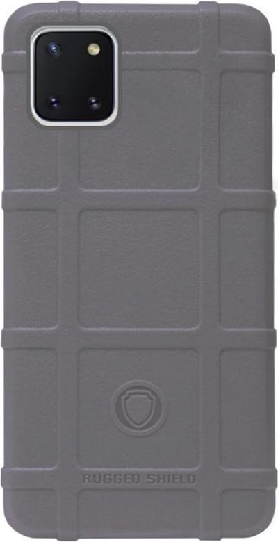 RUGGED SHIELD Rubber Bumper Case Hoesje Geschikt voor Samsung Galaxy Note 10 Lite - Grijs