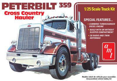 AMT Modelbouwpakket Militaire voertuigen - 1477 Peterbilt 359 - Cross Country Hauler - Amerikaanse Vrachtwagen Plastic - 1:25 - Modelbouw
