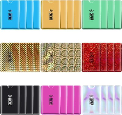 Kleurrijke RFID Kaart Houder Set met Blokkerende Mappen voor Creditcards en Identiteitskaarten, 36 Stuks, 9.1X6.3cm, Veilig en Stijlvol voor Dames en Heren