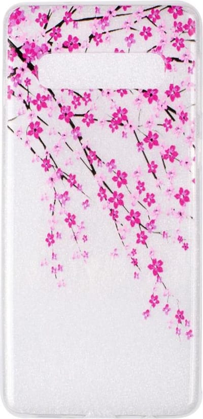 Shop4 - Samsung Galaxy S10 Hoesje - Zachte Back Case Bloesem Transparant