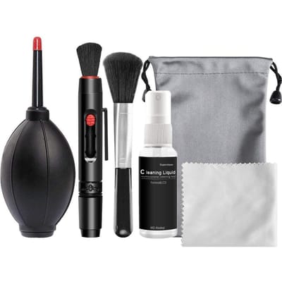 Kit de nettoyage d'appareil photo professionnel, Kit de nettoyage de capteur avec stylo de nettoyage de souffleur d'air, chiffon de nettoyage gray