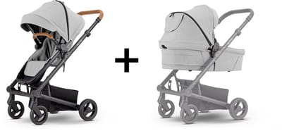 Mutsy Nexo Plus 2-in-1 Kinderwagen - Reiswieg en Zitje inbegrepen - Compact - Lichtgewicht Frame - Concrete