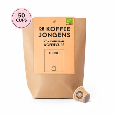 De Koffiejongens - geschikt voor Nespresso - grootverpakking Lungo - 50 composteerbare koffiecups - 100% biologische koffie