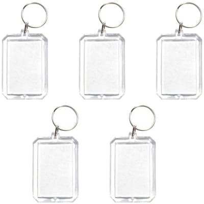Dailygoods - Acryl Fotosleutelhangers - Transparante Fotolijst - Onmisbaar voor Sleutels - 5 stuks - Sleutelhanger met Foto - Geschikt voor Auto