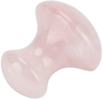 Dailygoods- Massagesteen Rozenkwarts - Gezichtsmassage Apparaat - Paddestoelvormig - Hoogte 4 cm - Gewicht 56 gram - Natuurlijke Kwartskristal