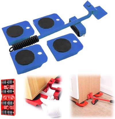 Meubels Verplaatsen - Transportrollers - Meubels Schuiven - 150 kg Draagkracht - 31.5 x 10 x 10 cm - Blauw