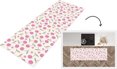 Keukenloper - Loper keuken - Kersen - Bloemen - Stippen - Patronen - 150x50 cm - Keukenloper vinyl