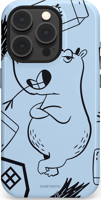 Casetastic Hoesje Geschikt voor Apple iPhone 15 Pro Magsafe - Stijlvolle Beschermende Duo-layer Case - Capibara chillen