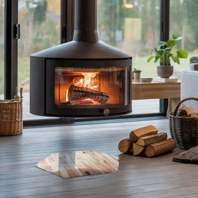 Coloray Vloerplaat Houtkachel - Plaat voor Onder Houtkachel - 40 cm x 34 cm - Open Haard Accessoires - Bruin Vloerplaat Kachel - Onderplaat Voor Houtkachel - Plaat onder Houtkachel - Kachel Onderplaat - Verwarmingsaccessoires