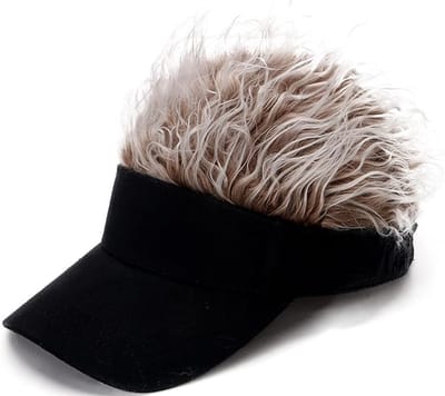 Daity 1-Pack - Herenpruik met zonnekap - zonnekap met pruik - originele verstelbare baseballpet met spikes voor mannen - leuk cadeau