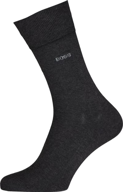 BOSS George uni (1-pack) - herensokken katoen - antraciet grijs