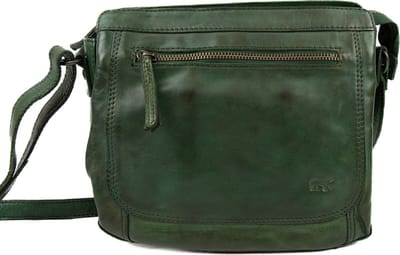 Bear Design Kleine Crossbodytas / Schoudertas Dames - Leer - Miley - Groen