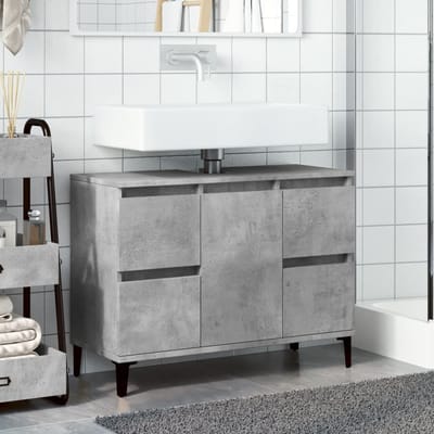 vidaXL - Wastafelkast - 80x33x60 - cm - bewerkt - hout - betongrijs