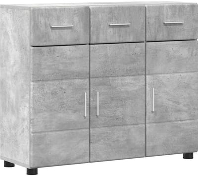 vidaXL - Dressoir - FLORIN - Beton - Grijs - 88,5 - x - 30,5 - x - 73 - cm - Bewerkt - hout