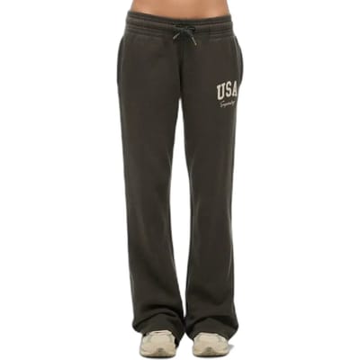 Superdry - Athletic Essentials joggingbroek met lage taille en wijde pijpen - Dames - Broeken
