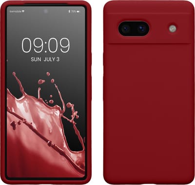 kwmobile telefoonhoesje geschikt voor Google Pixel 7a - Hoesje met siliconen coating - Smartphone case in rabarber rood