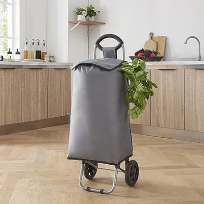 Opvouwbare Boodschappentrolley Donkergrijs/Zwart 93x32x30 cm