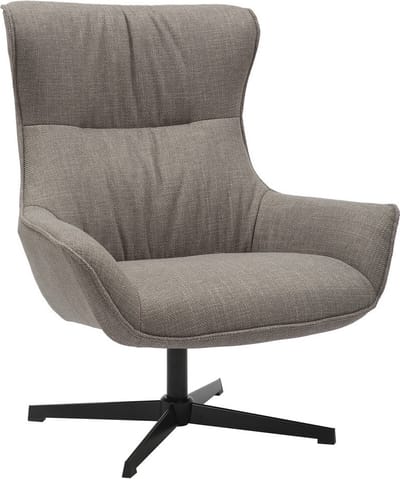 Fauteuil Charlotte Taupe - Polyester - Zithoogte 42 cm - Zitdiepte 50 cm