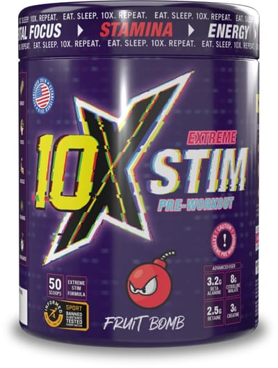 10X - Athletic - PRE WORKOUT - Engergy - Stim - PWO - Fruit Bomb