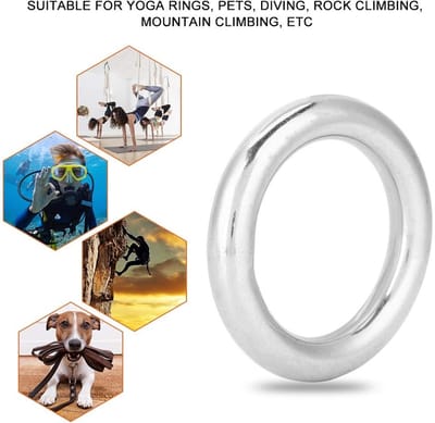 Dailygoods- Klemring Roestvrij staal 12x50mm - Gelaste Ring - Ronde Ring - Duiken - Water Sport - Schokbestendig - Bevestigingsring