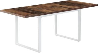 Uittrekbare Eettafel 120-160 x 80 cm voor 4-6 Personen - Houten Keukentafel met Zwart Onderstel - Scandinavisch Industrieel Design