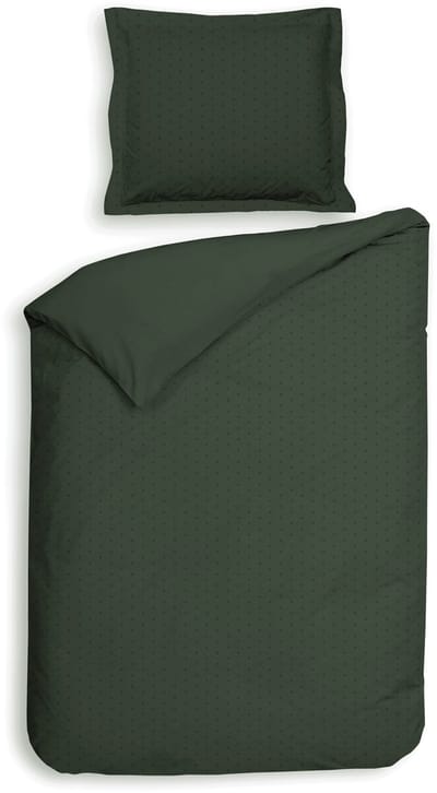 Heckettlane Dekbedovertrek Punto - Bedlinnen met Stippen - 140x200-220 cm - Eenpersoons - Groen - Dekbedovertrek van 100% Katoen-Satijn