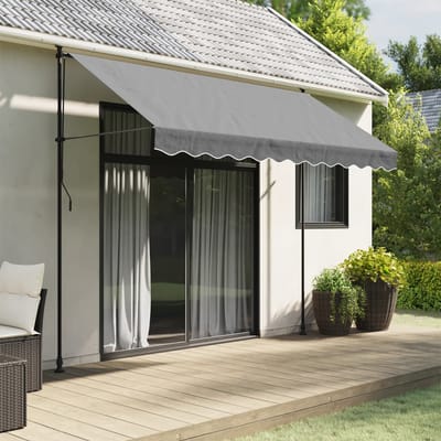 vidaXL - Vervangingsdoek - voor - luifelrok - gestreept - 300 - cm - antracietkleurig