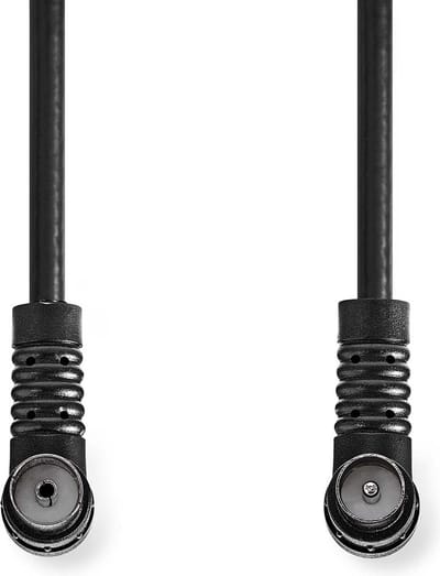 Nedis Coaxkabel - IEC (Coax) Male - IEC (Coax) Female - Vernikkeld - 120 dB - 75 Ohm - Viervoudig Afgeschermd - 1.50 m - Rond - PVC - Zwart - Label