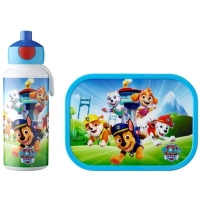 Mepal Lunchset (pop-up fles & lunchbox) Campus - 400 + 750 ml - Broodtrommel en Drinkbeker voor kinderen - Bento box - Pop-up drinkfles - Paw Patrol Pups