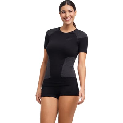 FALKE Wool-Tech Protective Shirt sneldrogend functioneel functioneel shirt met korte mouwen dames zwart - maat S