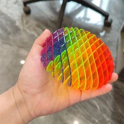 Regenboog decompressie elastisch gaas vervorming worm vingertop sensorisch puzzelspeelgoed genezende decompressie rekbaar klein speelgoed yellow